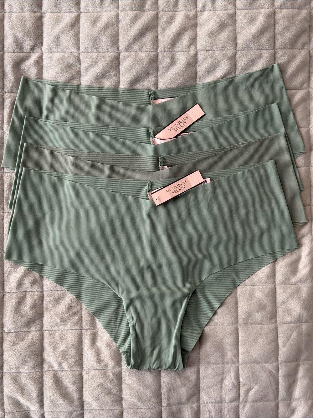 Victoria's Secret Seamless Cheeky in Sage Green (4-Pack) Size L
